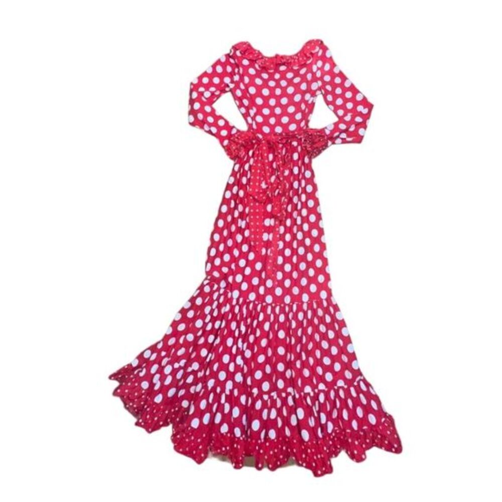 Vintage Victor costa small hostess party dress red 70s Valentines saks 5th - Picture 3 of 16